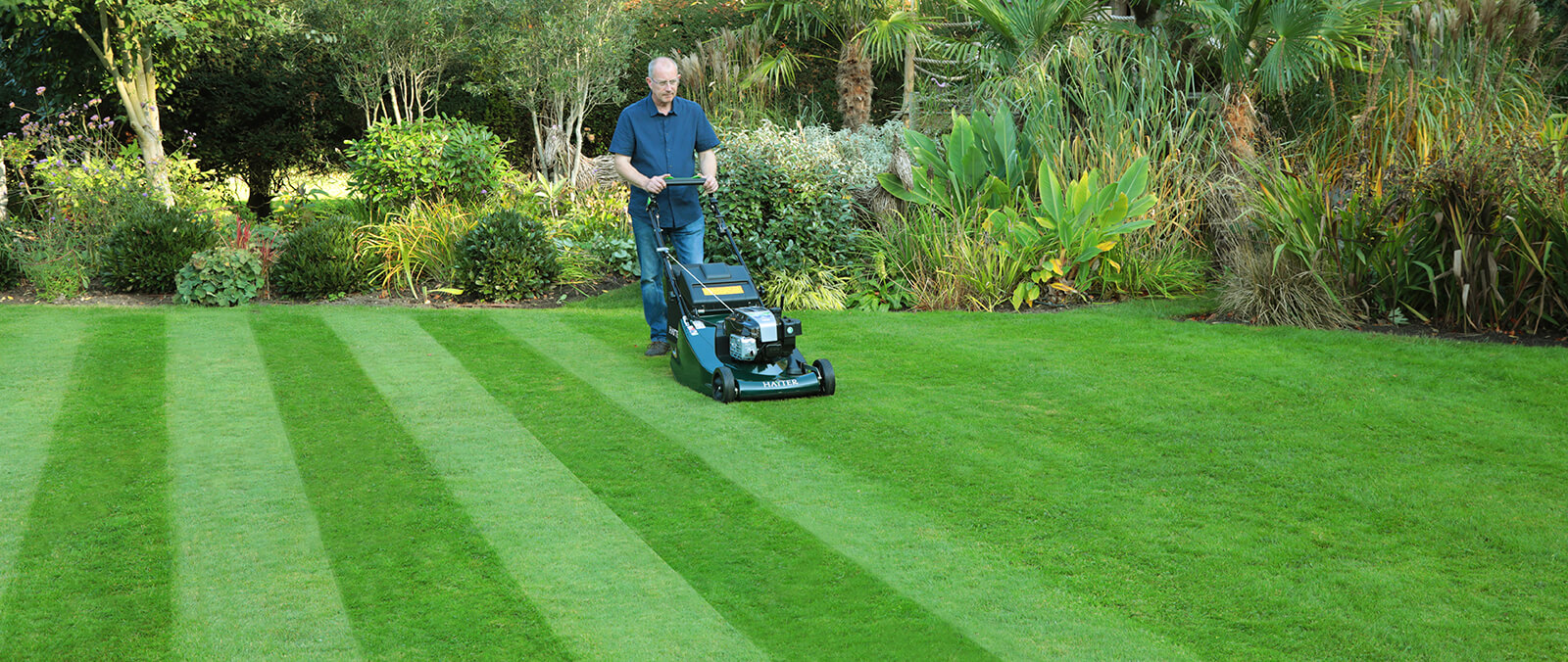 Lawn Striping Using Hayter Walk Behind Simplicity Ride On Lawnmowers