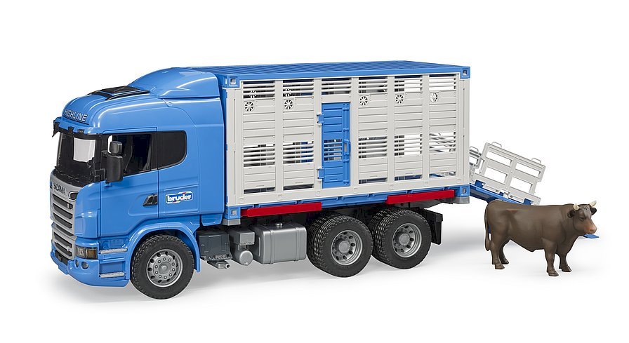 Bruder Scania R-Series Livestock Transporter With One Cow - 03549
